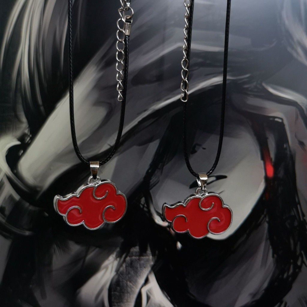 Anime Naruto Red Cloud Necklace  Accessories Personality Harajuku Style Wild Casual Pendant Trend