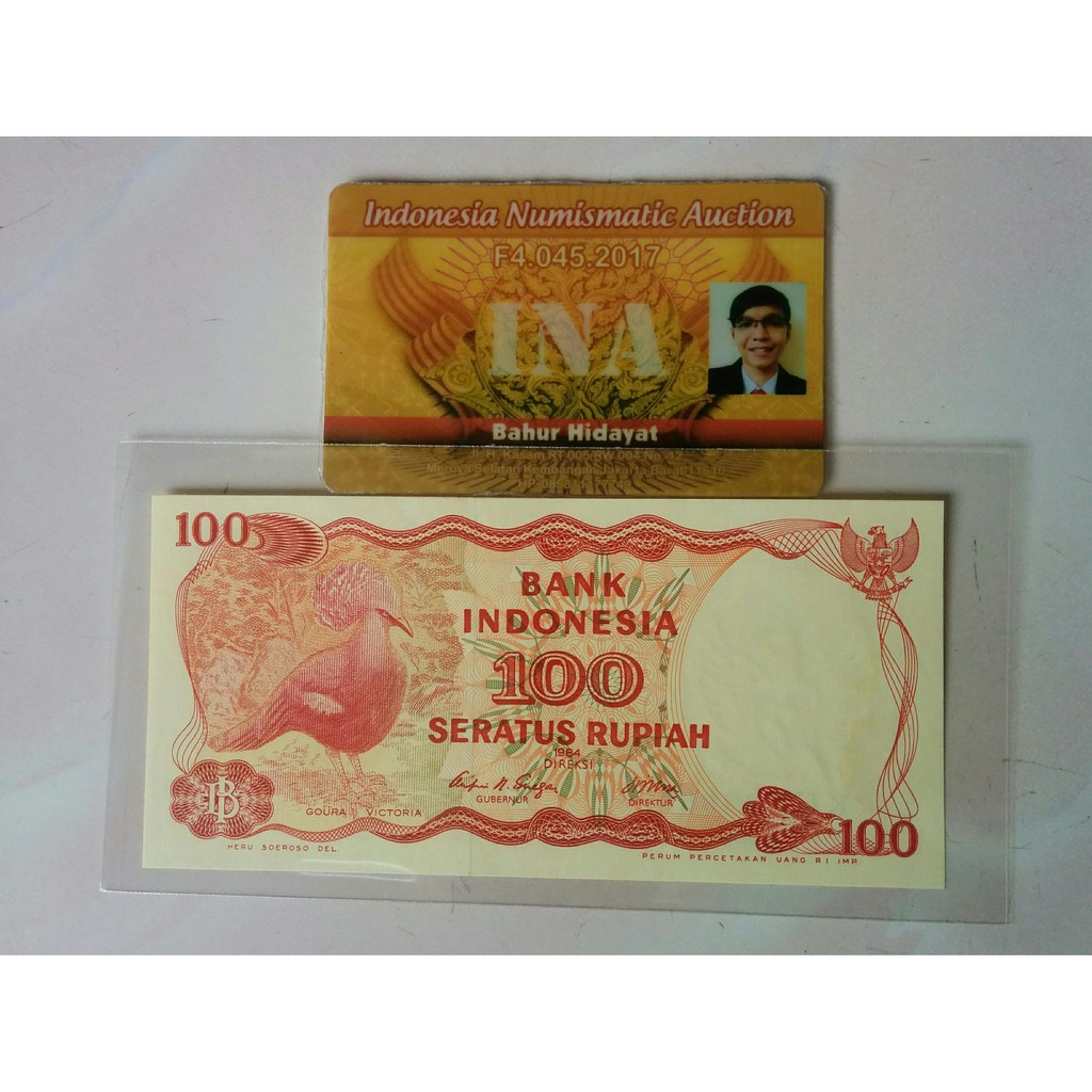 Uang Kuno Kertas Lama 100 Rupiah Tahun 1984 (XF)