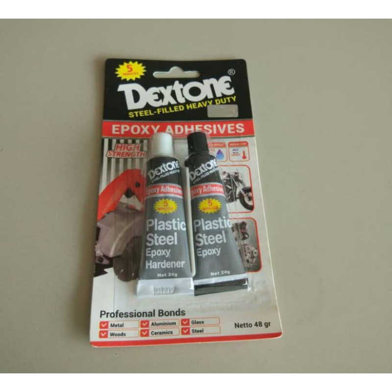 

Lem Dextone Hitam Putih / Lem Dextone 5 menit / Lem Mesin Hitam Putih / Lem besi Dextone Hitam putih