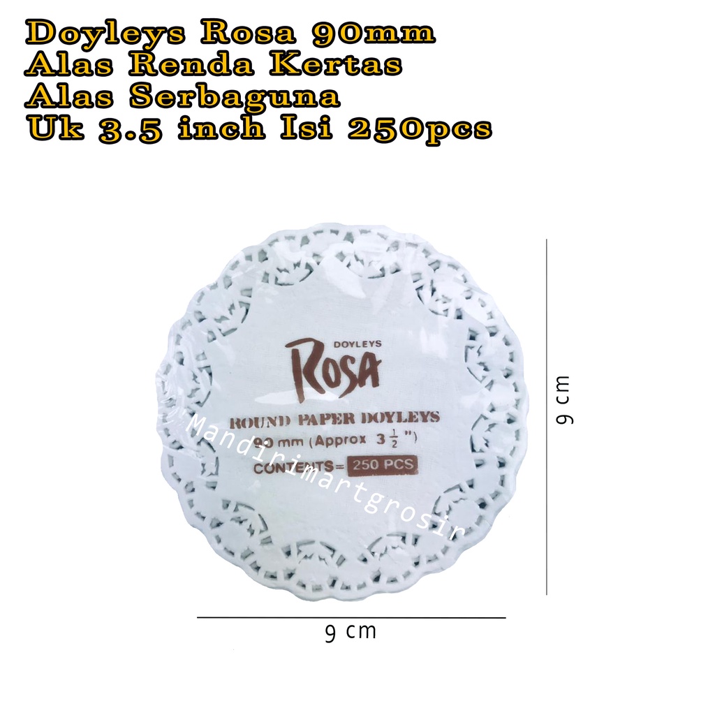 Alas Renda Kertas *Doyleys Rosa 90mm * Alas Serbaguna * 3.5 inch 250pcs