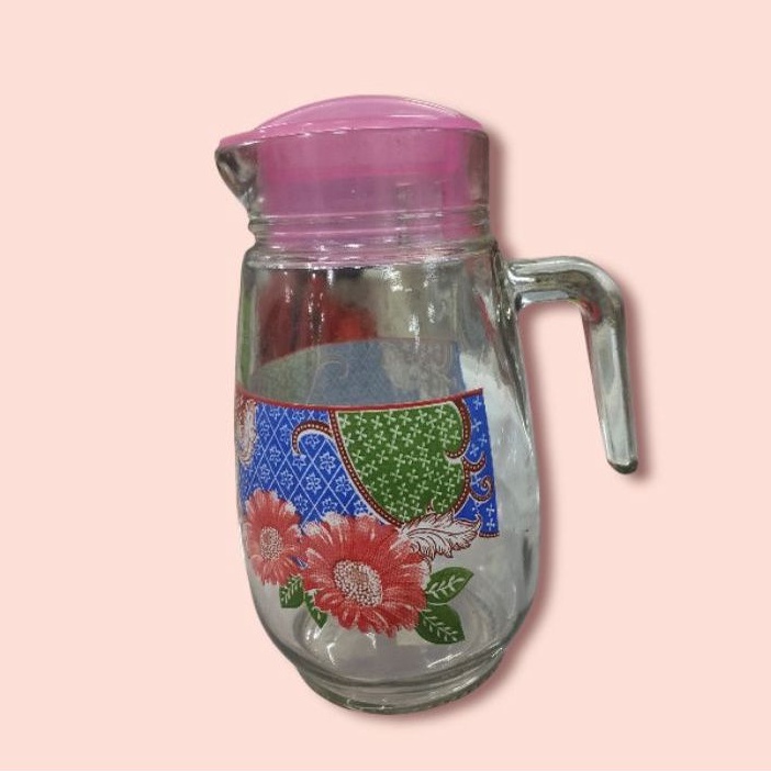 Teko Kaca Motif Batik 1 Liter