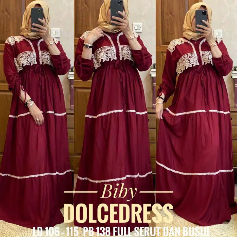 biby dolcedress /#daster renda, Dress arab-Maron