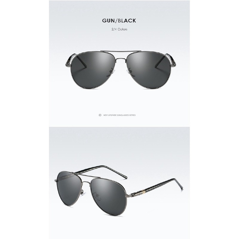 (YUZHU) Bayar di Tempat Terpolarisasi Kacamata Hitam Wanita/Pria Aviator Besi Frame Sunglasses