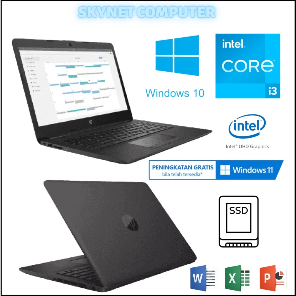 LAPTOP HP 240 INTEL CORE i3 1135G4 RAM8GB SSD256GB INTEL UHD GRAPHIC WINDOWS 11 ORIGINAL