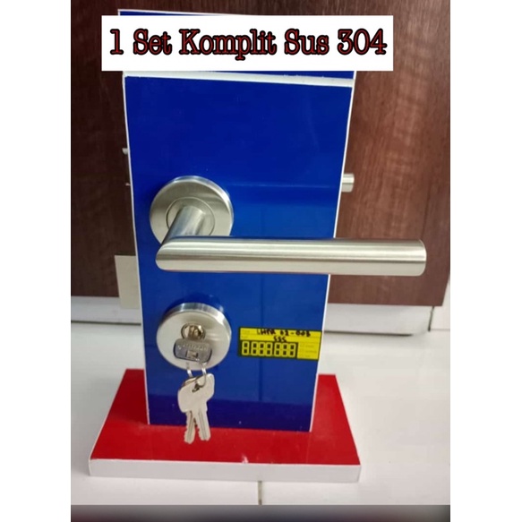 Terlaris Kunci Pintu Besar + 2 Engsel 4 Inch Stanlis Tebal Roses Pintu Bonus Engsel Rosette Kunci Pisah Set Bonus 2 Engsel pintu Stanlis Tebal