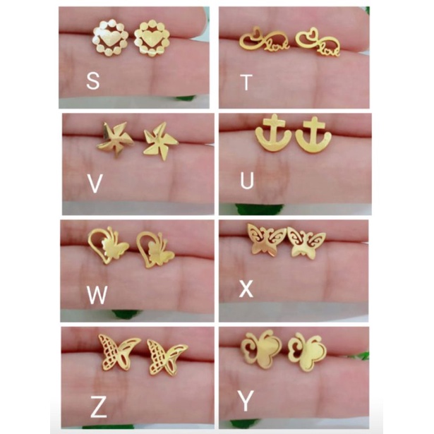 Rxiu88. Anting titanium wanita lapis titanium anti karat