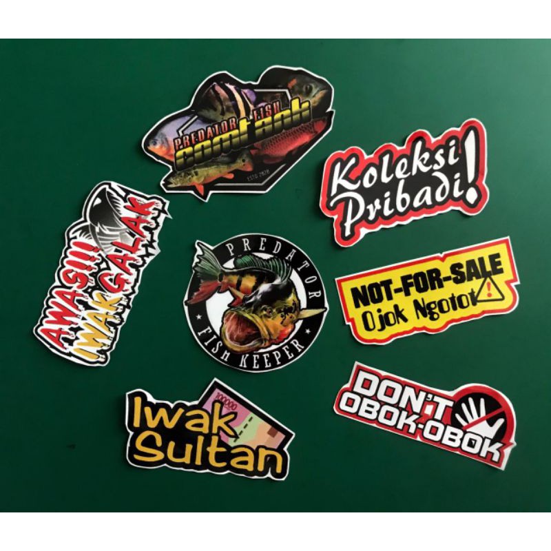 STIKER MINI AQUARIUM IKAN PREDATOR