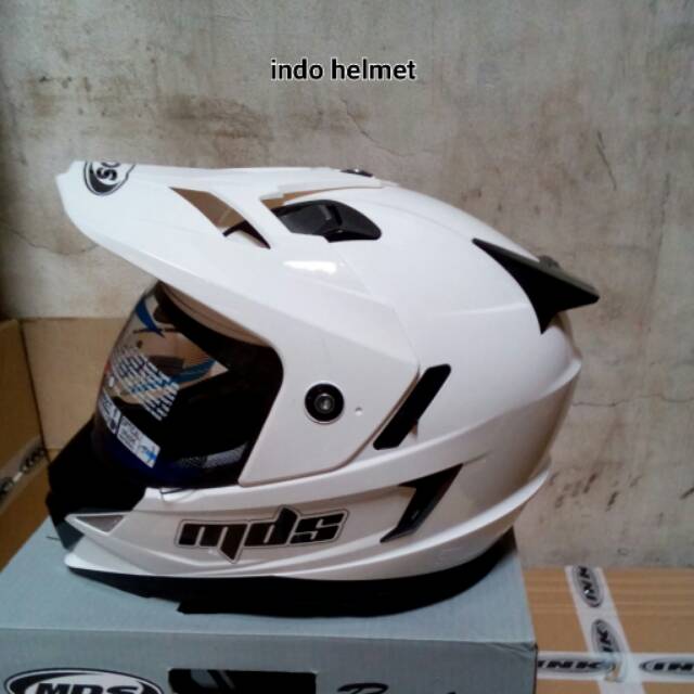 HELM MDS SUPER PRO SOLID WHITE ORIGINAL MDS SUPER PRO