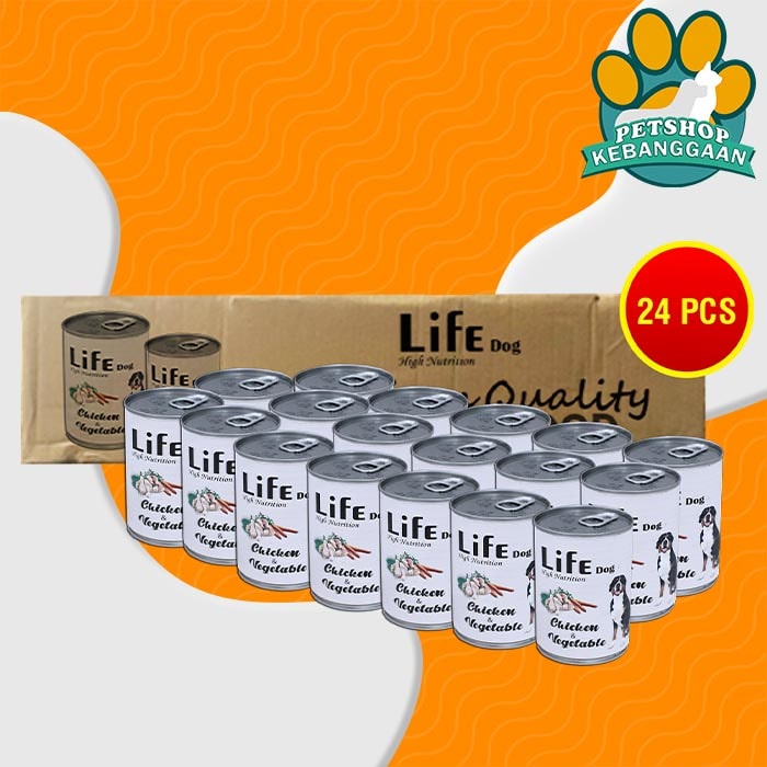 Life Dog Makanan Basah Anjing Wet Food Kaleng Dus Isi 24 PCS 375 GR