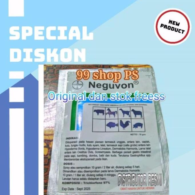 Neguvon Bayer Obat Kutu Dan Serangga Hewan Ternak Isi 100pcs