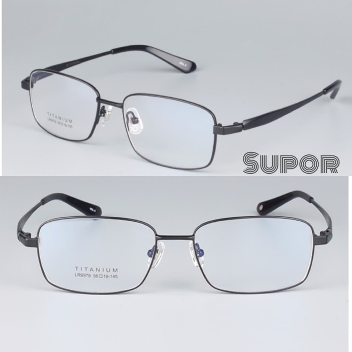 Kacamata Minus Pria - Kacamata Ff42 Full Frame Hitam Paling Lebar Kaca Mata Pria Minus Besar