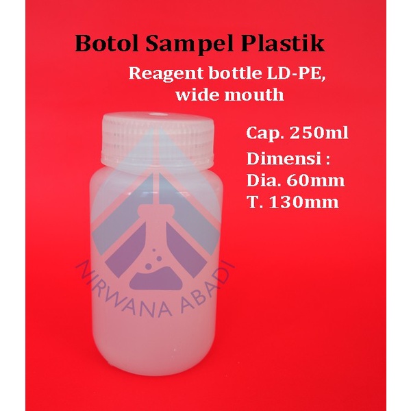Botol sampel plastik PE mulut lebar 1000ml