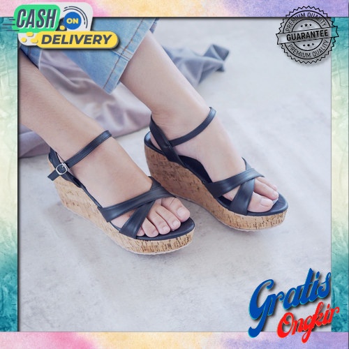 Sandal Wedges Jh51 Wedges Tinggi Fladeo Import Sendal Hak Hells Pesta Casual Kekinian Fashion Import