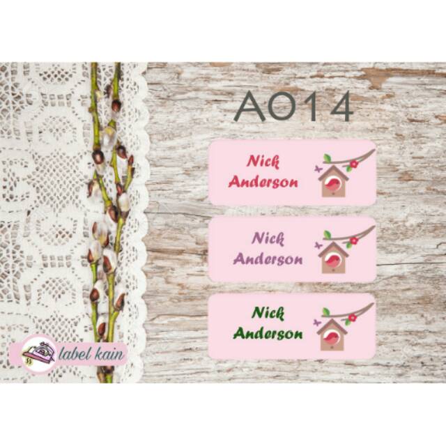 

Stiker label nama kain baju iron A014