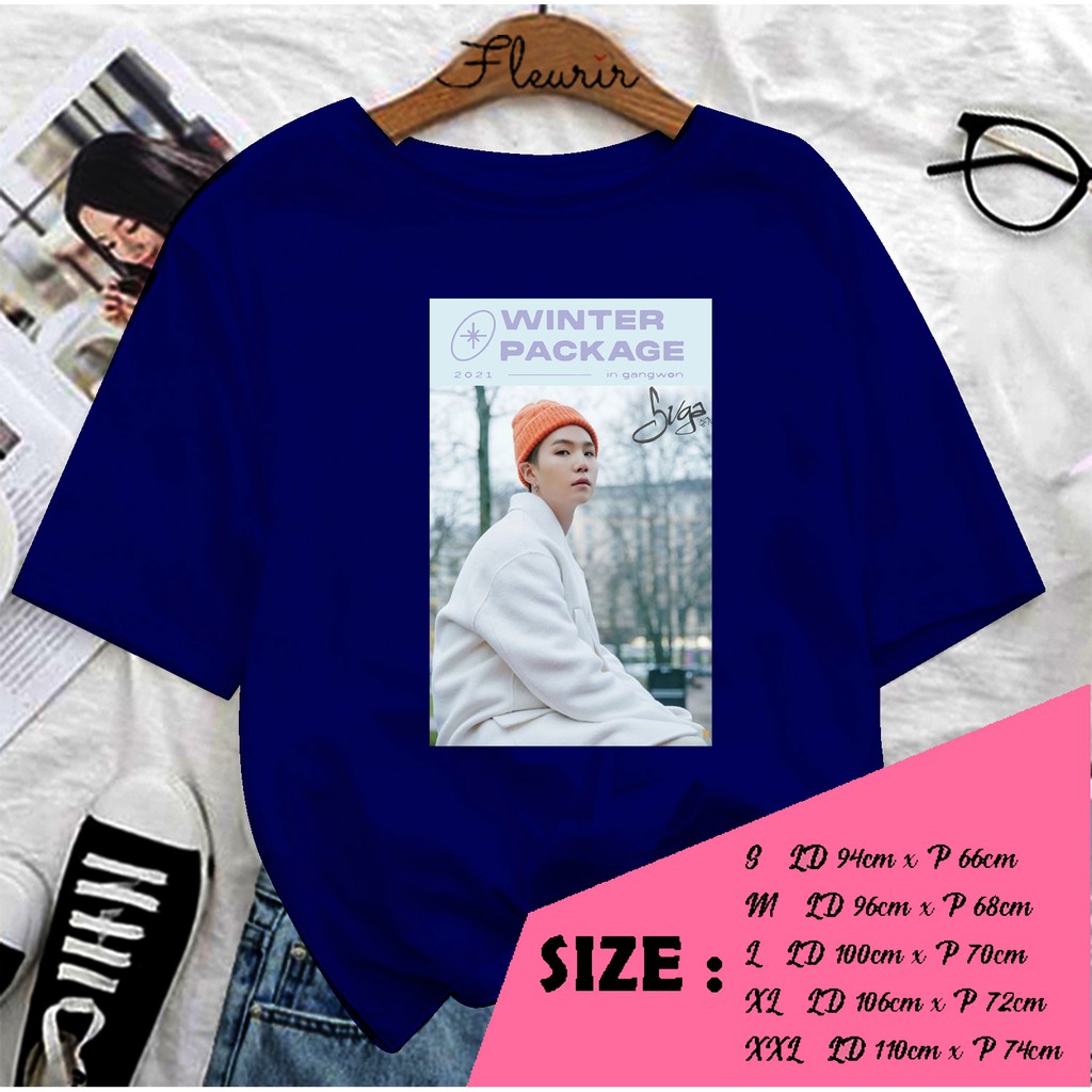 FLEURIR - KAOS OVERSIZE SUGA  WINTER PACKAGE KAOS  WANITA DEWASA TEE UNISEX JUMBO