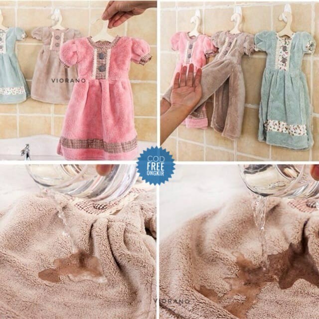 Lap Tangan Lucu Model Dress Baju Lap Tangan Handuk Gantung Dapur Lembut Menyerap Air / Hand Towel