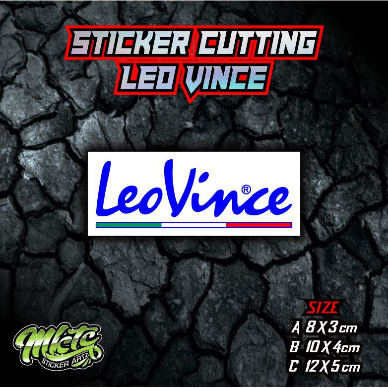 

Sticker Cutting LEO VINCE Ukuran 8X3CM 10X4CM 12X5CM