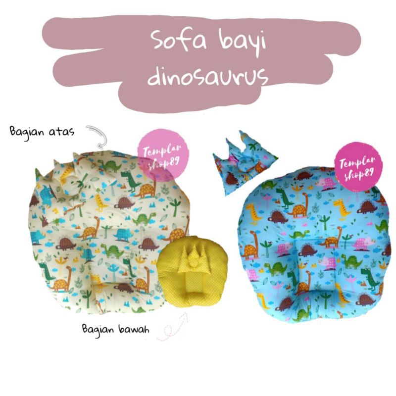 paket sofa bayi / baby launcer / tempat tidur bayi FREE bantal dan tas motip dino