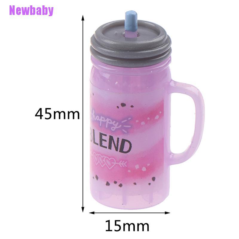 (Newbaby) 3pcs / set Mainan Miniatur Botol Minuman Jus Skala 1: 12 Untuk Aksesoris Rumah Boneka