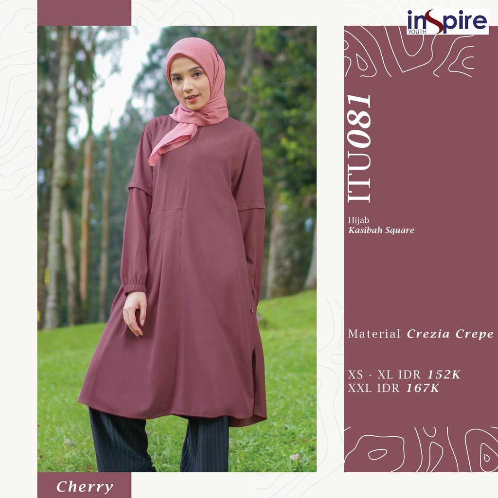 Inspire Tunik ITU 081 Atasan Wanita Bahan Crezia Crepe Model Simple Kekinian by Youth Inspire