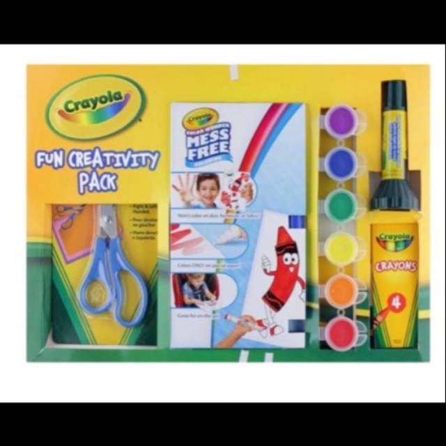 

crayola maxi creativity pack bentuk gunting, lem, cat air, spidol,crayon tas