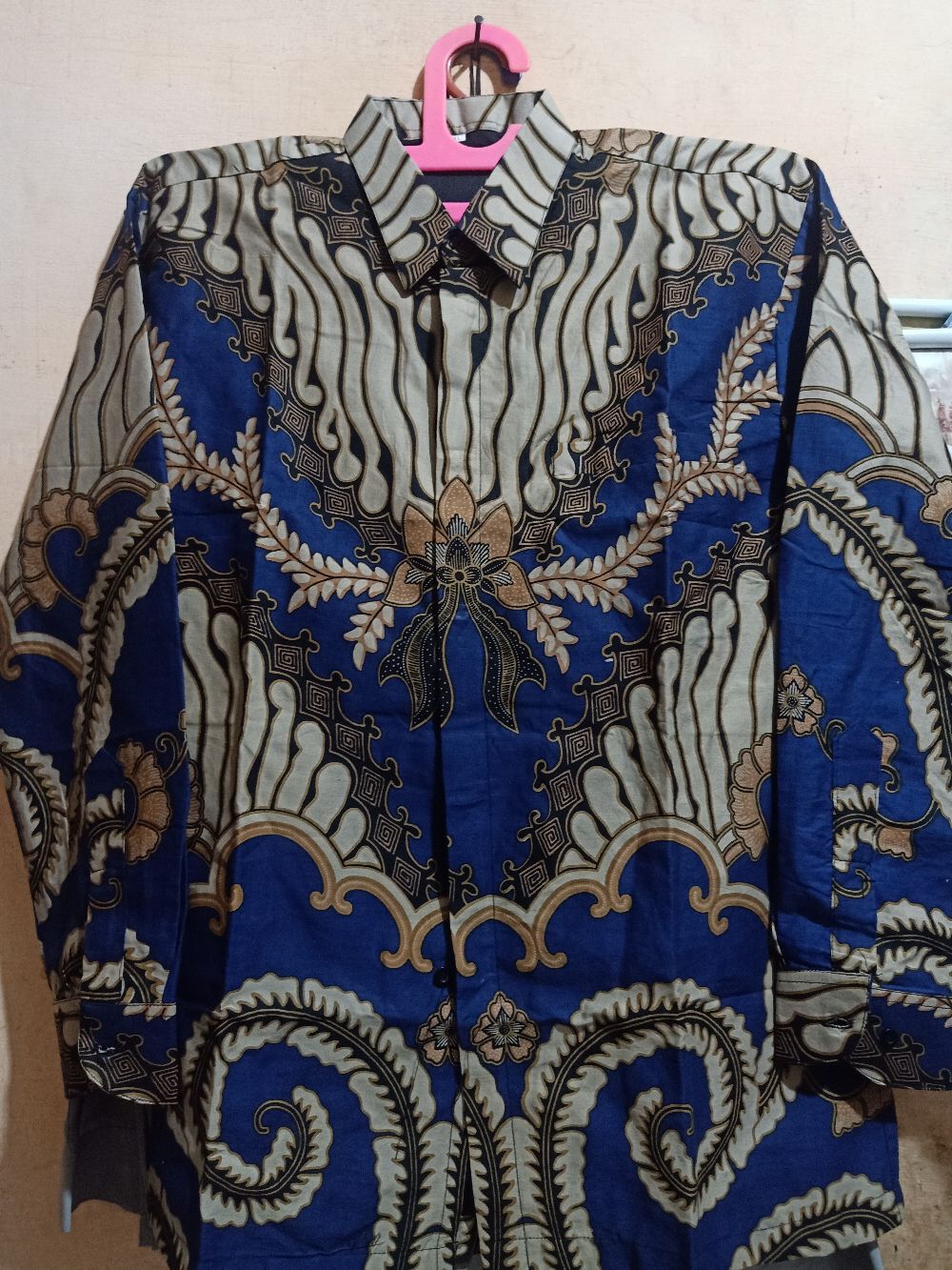 Tadakara Dongker Kemeja Batik Pria Full Furing Bahan Katun Halus Baturaden