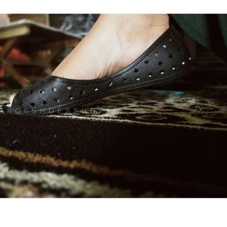 [HR. 669985] BATA Sepatu Wanita HEART PEEP TOE (BLACK, GREY, BEIGE)