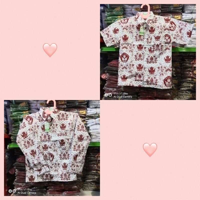 Seragam Sekolah Baju Batik SD Pendek/Panjang Tutwuri Handayani Size Jumbo Kain Katun
