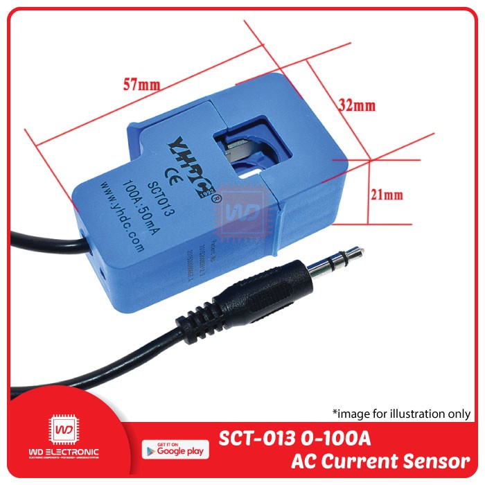 SCT-013 0-100A Non-invasive Split Core Current Transformer AC Current