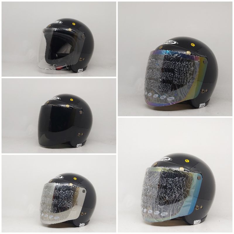 Helm Bogo Retro Zeus 385 Hitam Metalik