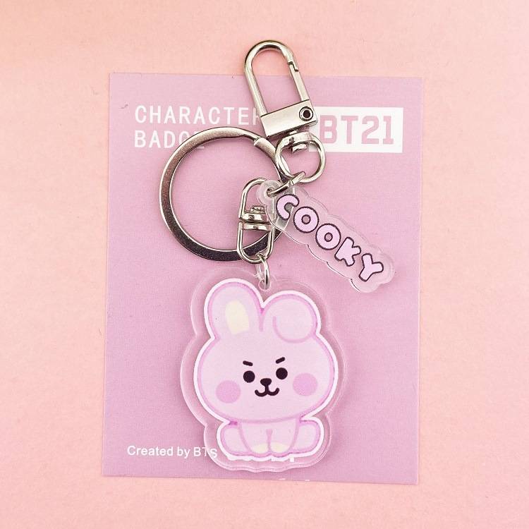 Gantungan Kunci Hias Kartun Lucu KPOP BTS Acrylic Keyring CHIMMY COOKY KOYA MANG RJ SHOOKY TATA