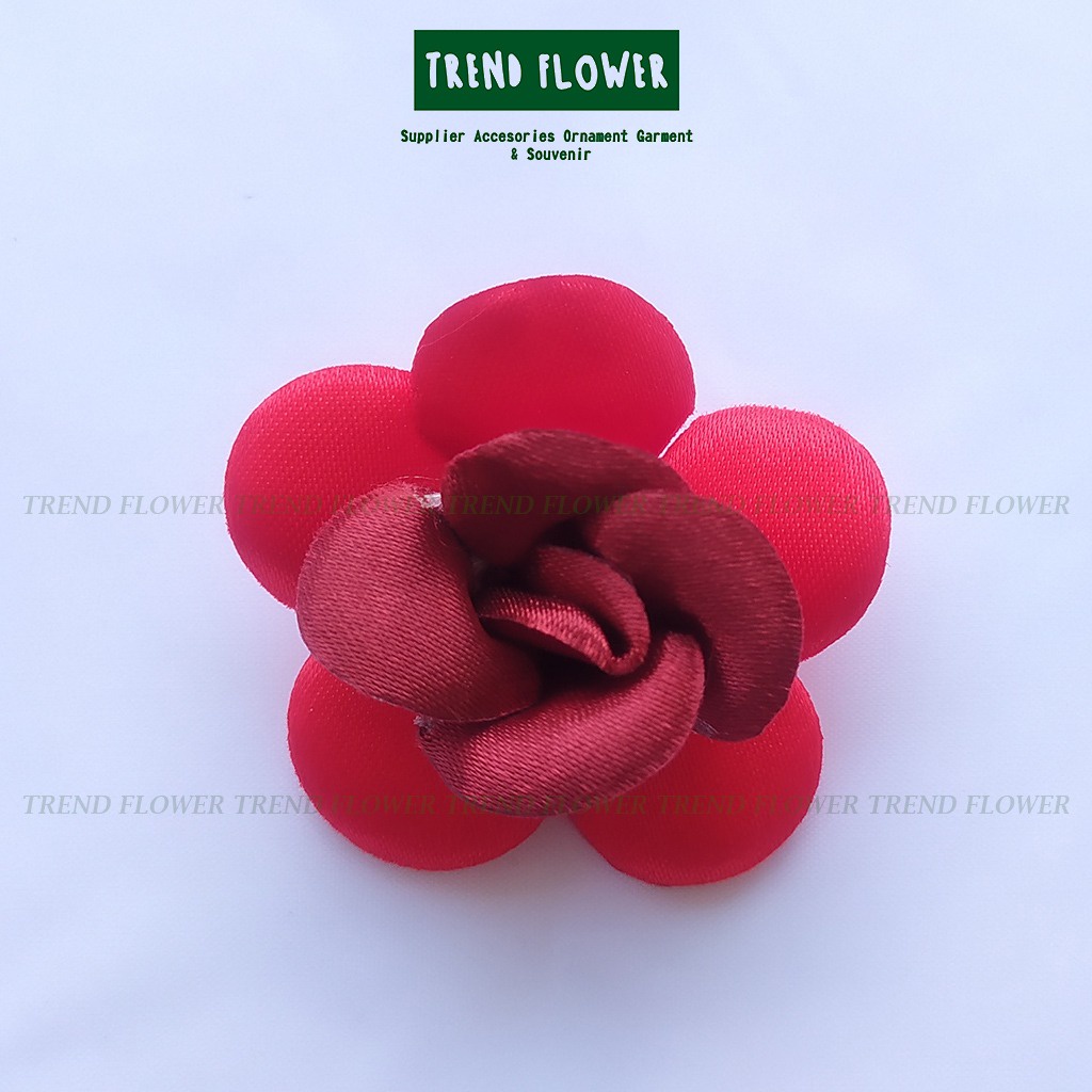 BUNGA KAIN MERAH KELOPAK KECIL aksesoris Hiasan seserahan hampers souvenir pernikahan parcel murah b