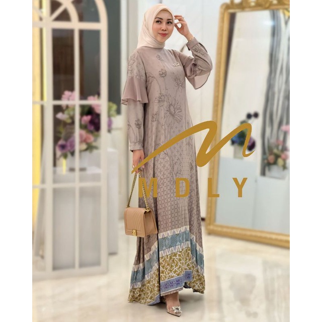 Gamis Dress Wanita  Terbaru Halwa Dress By Mdly 3039