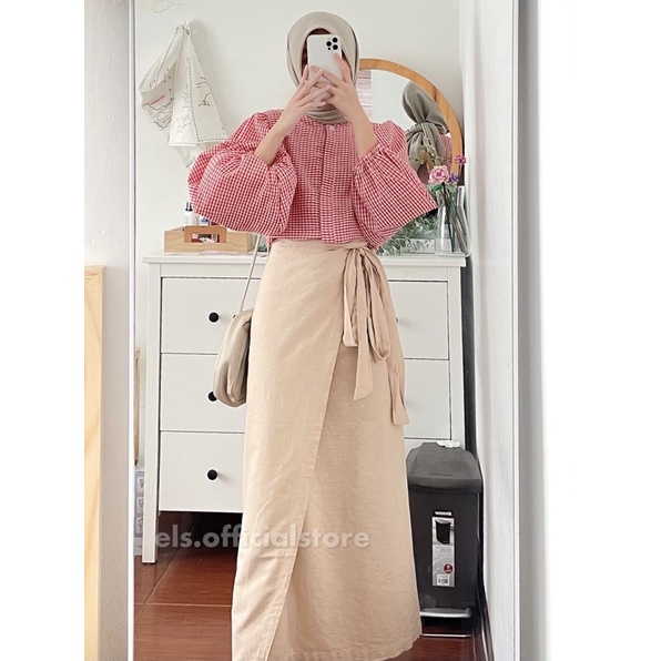 WRAP SKIRT LINEN | ROK LILIT POLOS | ROK KONDANGAN | ROK PANTAI| ROK LILIT LINEN |MIDI SKIRT READY BISA LANGSUNG KIRIM (BACA DESKRIPSI)