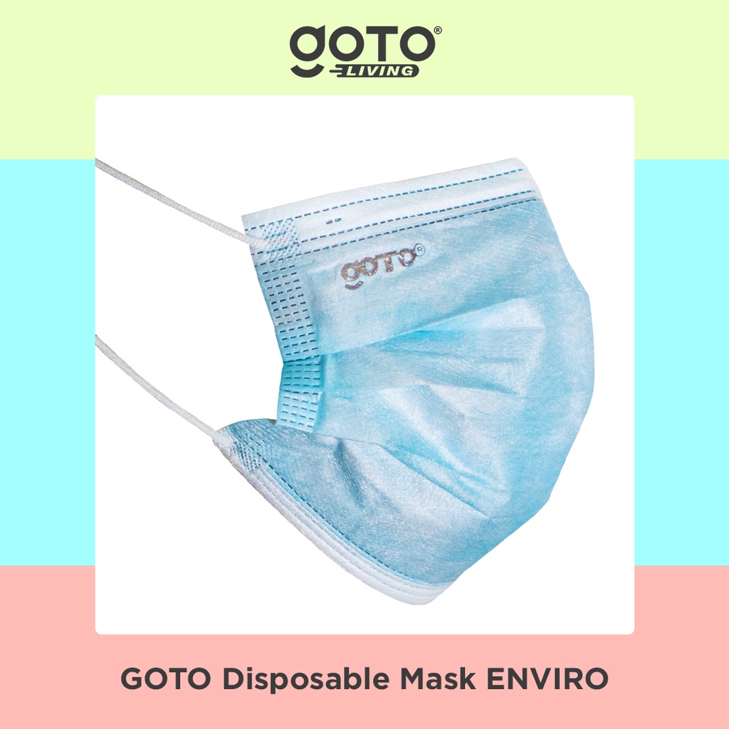 Goto Enviro Facemask Disposable Mask 3 Ply Masker Earloop 3Ply 50 pcs