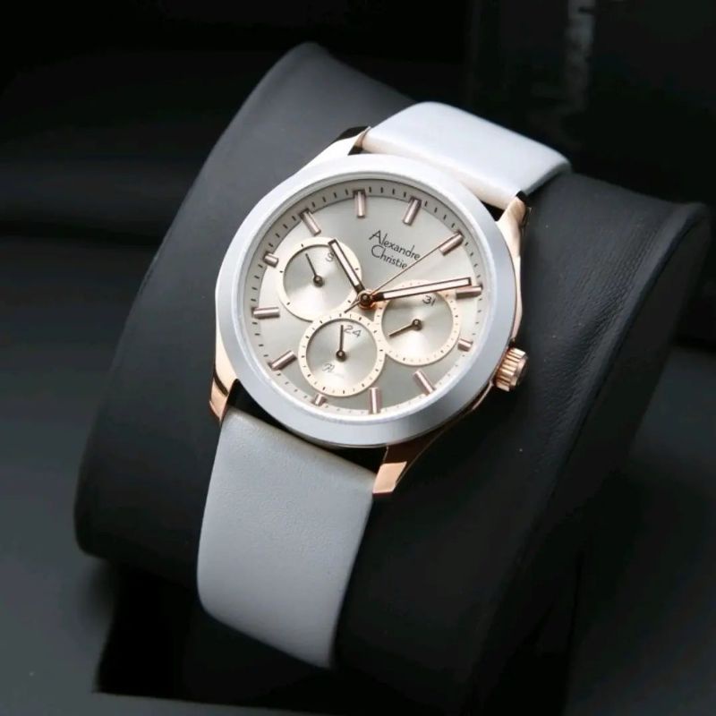 Jam Tangan Alexandre Christie AC 2968 Wanita / AC2968 BF Grey RoseGold Original