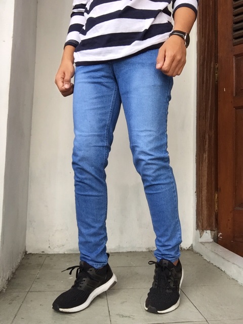 Celana Jeans Polos Pria Celana Kerja Jumbo 33-38 Termurah Original Distro Strech Import Terbaru Bisa Cod