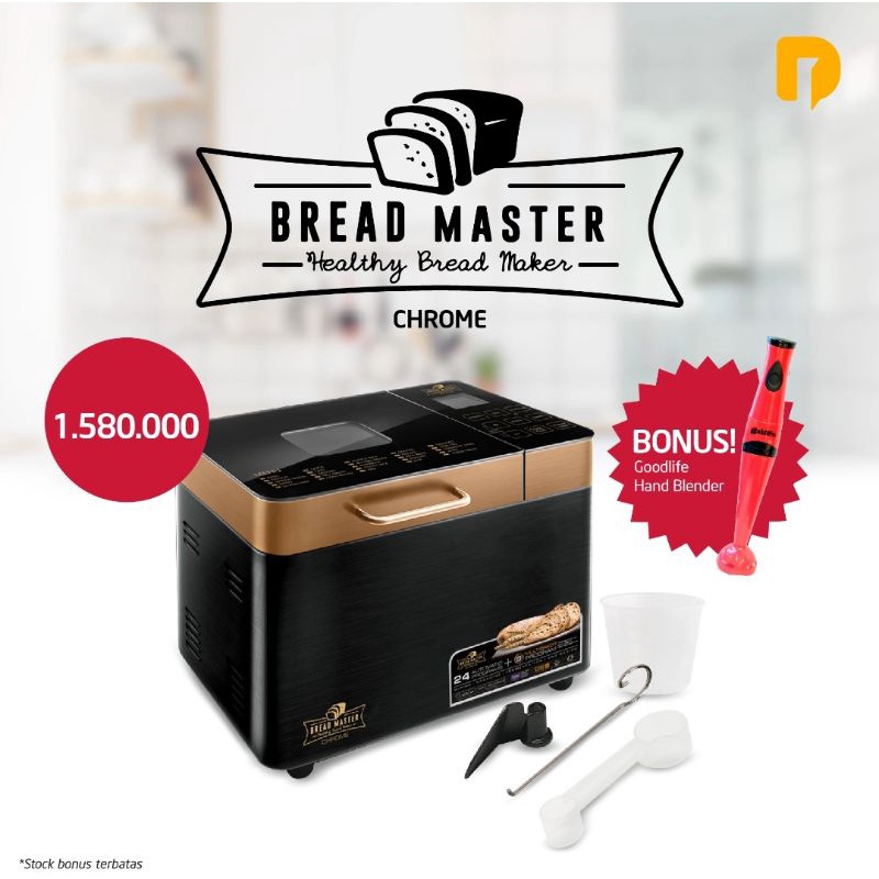 Bread Master Chrome Alat Pembuat Roti Otomatis Kapasitas 1 Kg