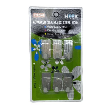 Gantungan Di Dinding Kamar Mandi Baju Handuk Tempel Stainless 6pcs