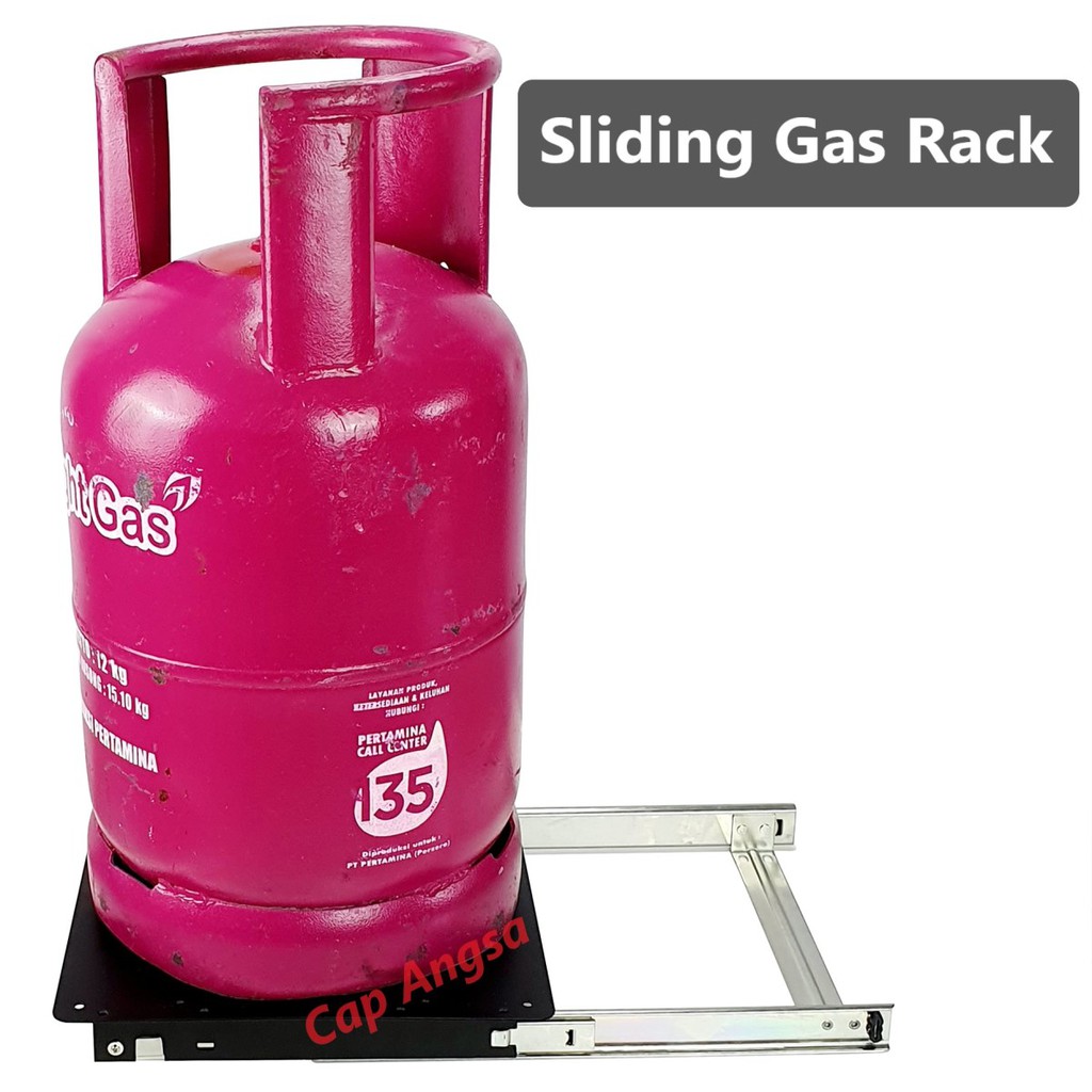 SLIDING GAS RACK KOMPOR GAS LPG RODA GAS TEMPAT GAS PERLENGKAPAN KOMPOR GAS RAK DAPUR PENYIMPANAN