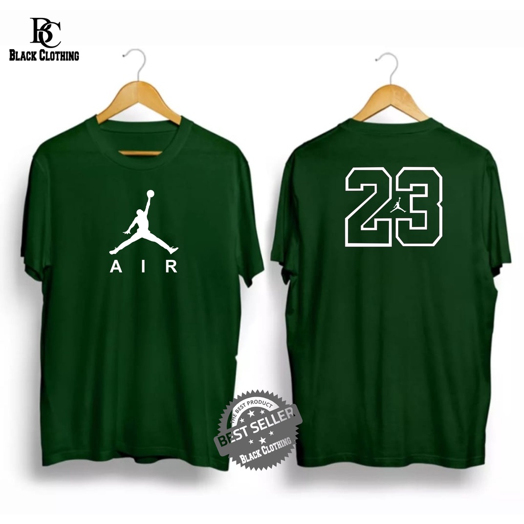 Kaos Distro Terbaru T-Shirt Pria Jordan Air 23 Front Back White - Premium High Quality