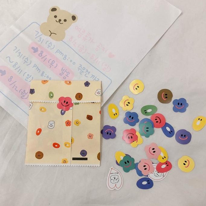 

110Pcs Pack Stiker Kertas Motif Smile Lucu untuk Alat Tulis Sekolah Ka