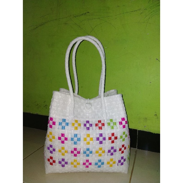 Tas Anyam Jali Motif/ Tas anyam jali premium/ Tas anyam jali size S-XL/ tas anyam jali motif bunga