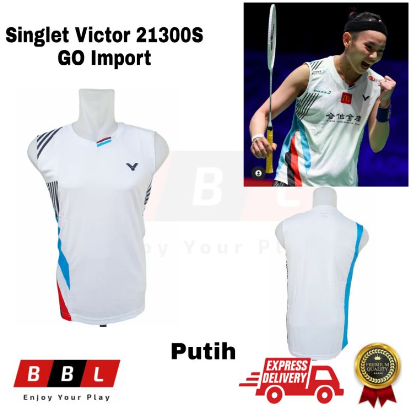Singlet Jersey Badminton Victor 21300S Putih GO Import Tai Tzu ying Kaos Badminton Victor terbaru mu