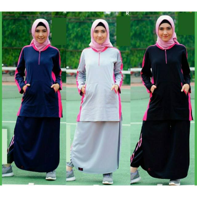 (BISA COD ) 1 SET Rocella Rok Celana Training | Setelan Rok Celana Olahraga dan Baju Olahraga Wanita Muslimah