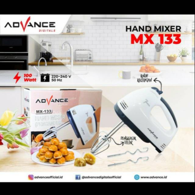 Hand Mixer Advance MX-133 | Garansi Resmi Advance 1 Tahun