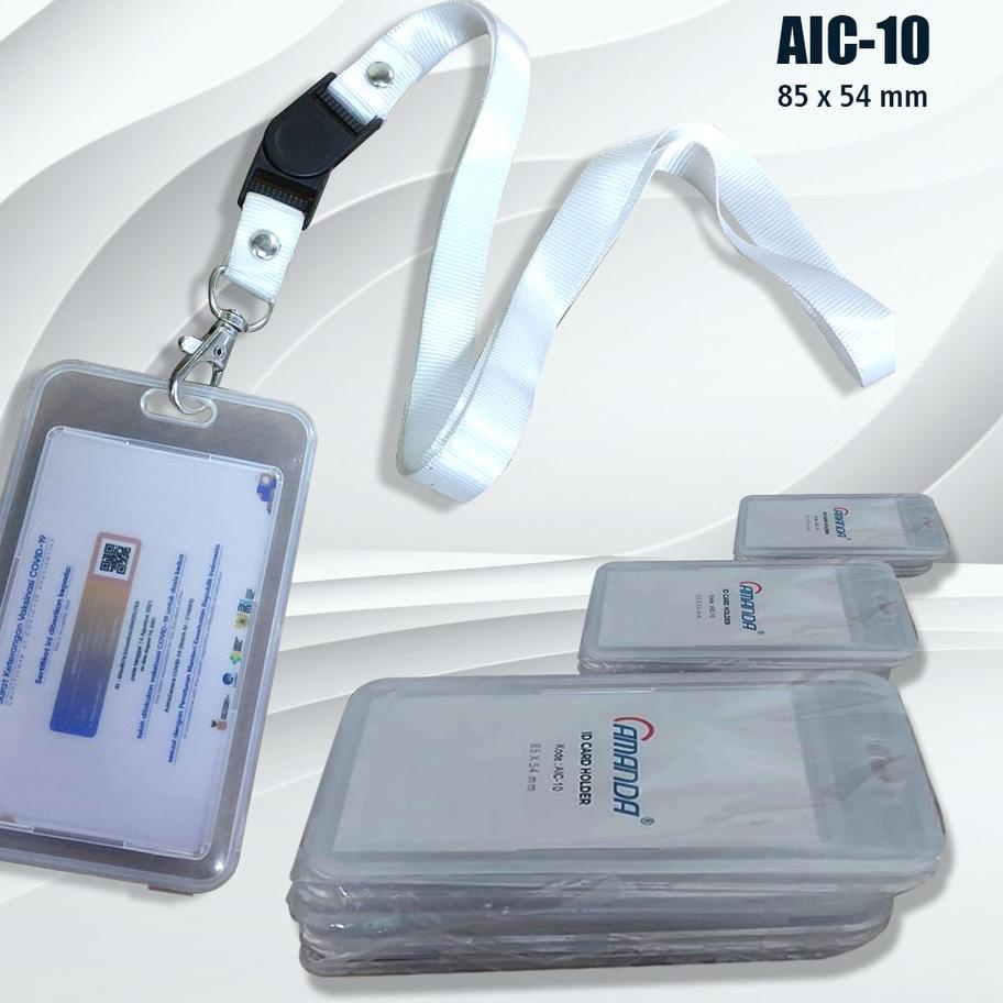 

Baru Tempat ID Card Holder Transparant Buka Tutup Amanda AIC - 10 isi 10 pcs ン