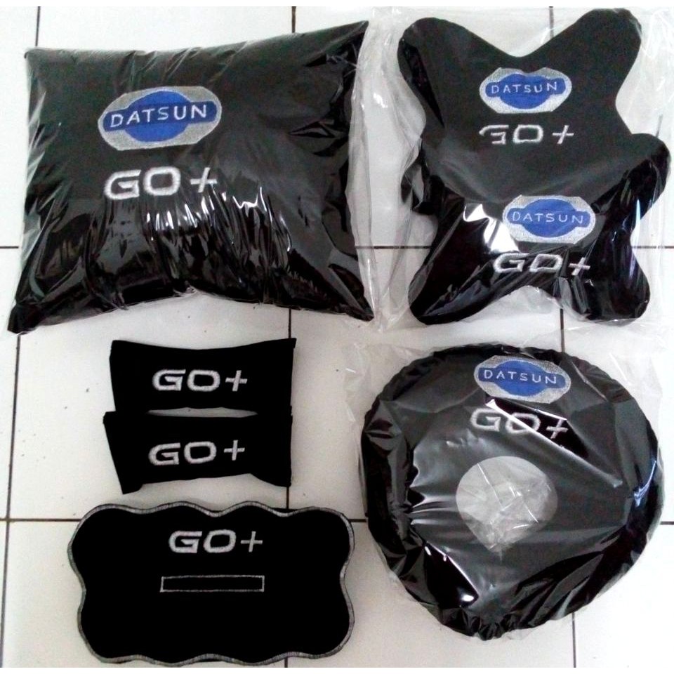 Aksesoris variasi interior car set 5 in 1 Datsun Go+ bantal mobil custom