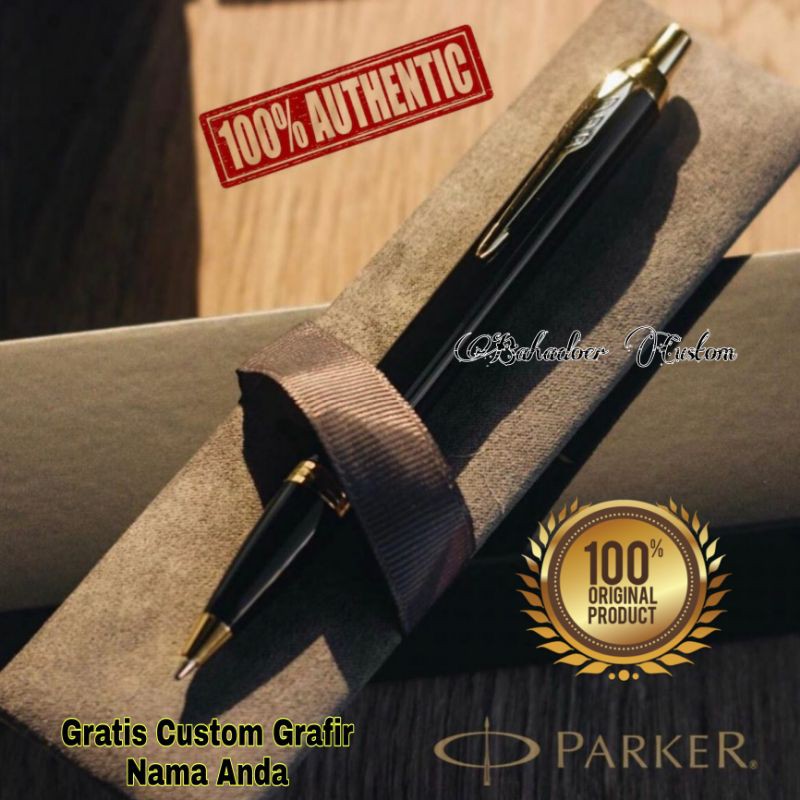 

PULPEN SIGNATURE PARKER ORIGINAL NEW IM BLACK CLIP GOLD AUTHENTIC PRODUCT GRATIS GRAFIR NAMA