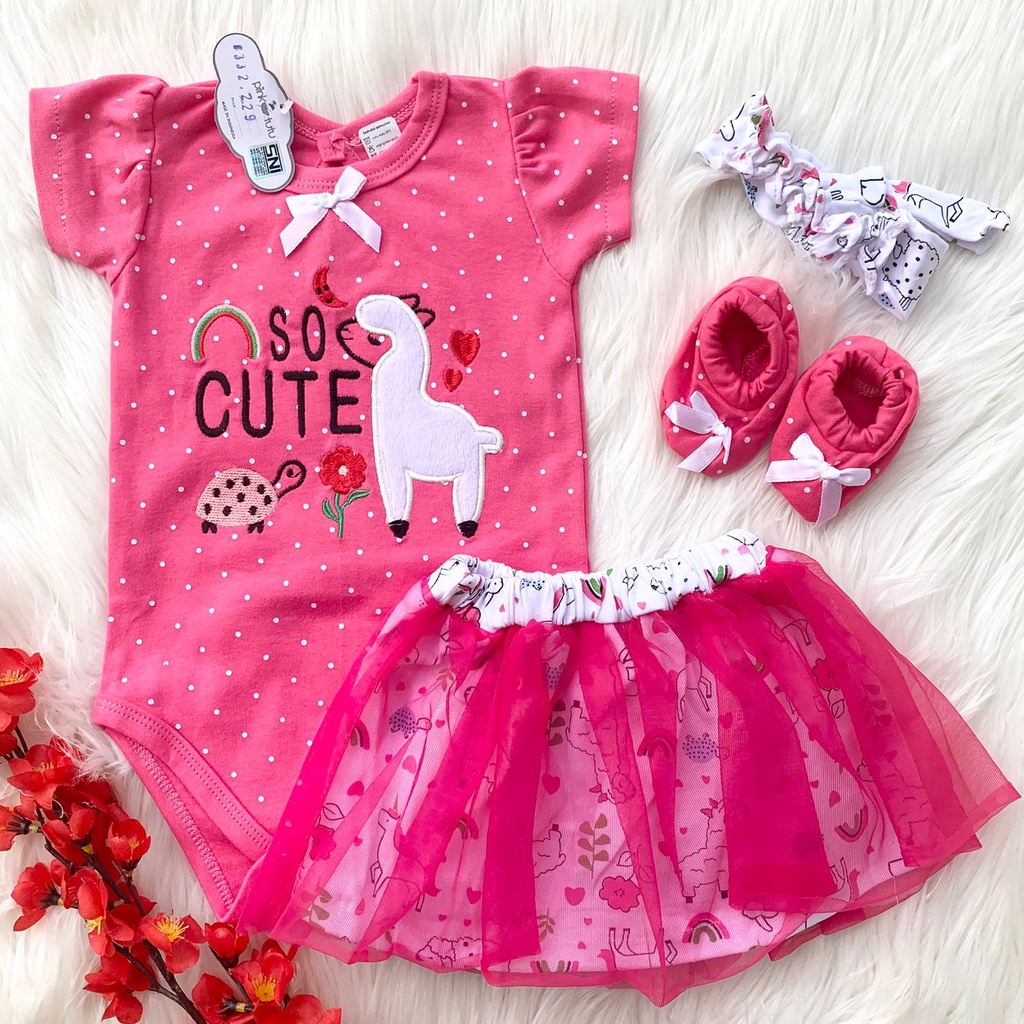 Baju setelan jumper bandana sepatu gambar lucu fashion anak bayi cewek perempuan baby murah -soc